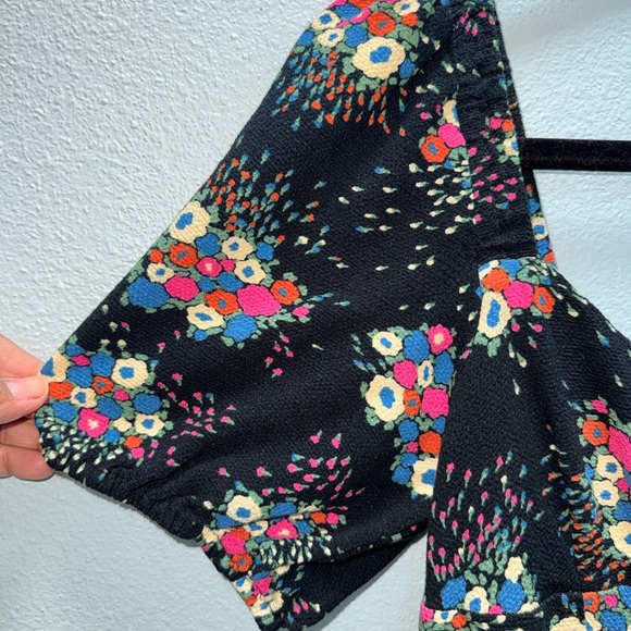 Anthropologie Black and Multicolor Floral Midi Dress - Size 6 - Picture 6 of 11